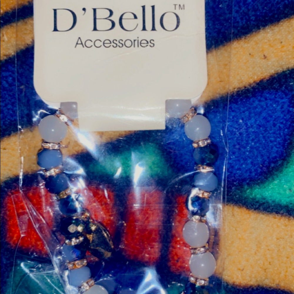Beaded blue new elastic bracelet